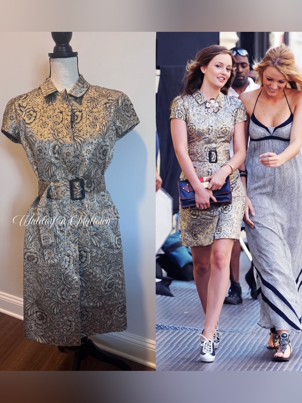 ASO BLAIR WALDORF BROCADE DRESS